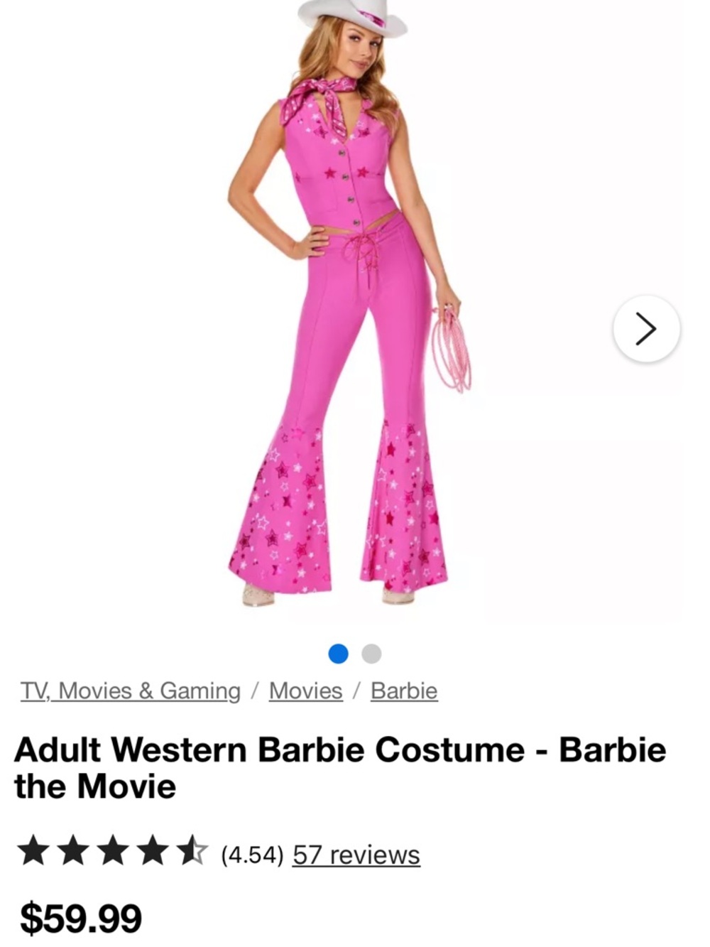Barbie Hot Pink Flared Jumpsuit with Star Details